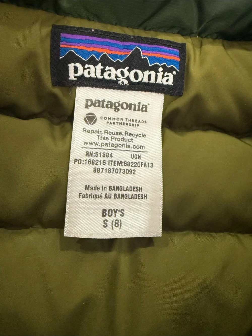Patagonia boys’ down